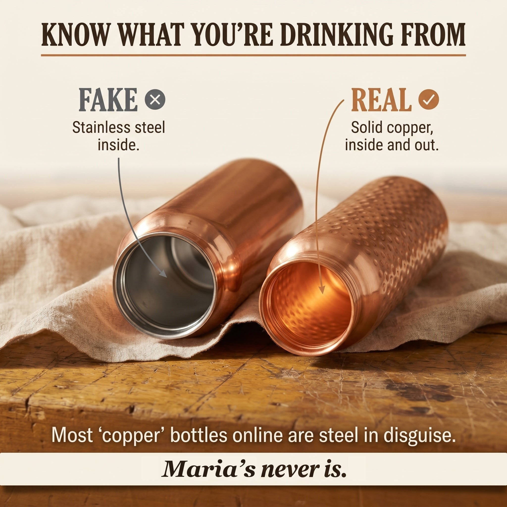Rita's Pure Copper Water Bottle