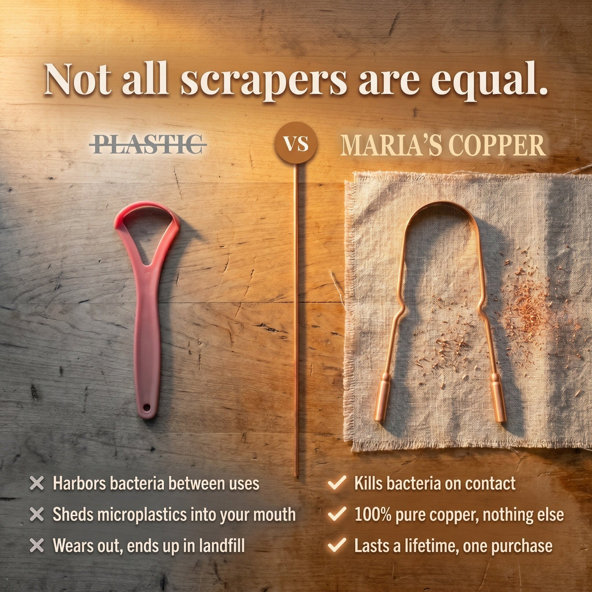 Pure Copper Tongue Scraper