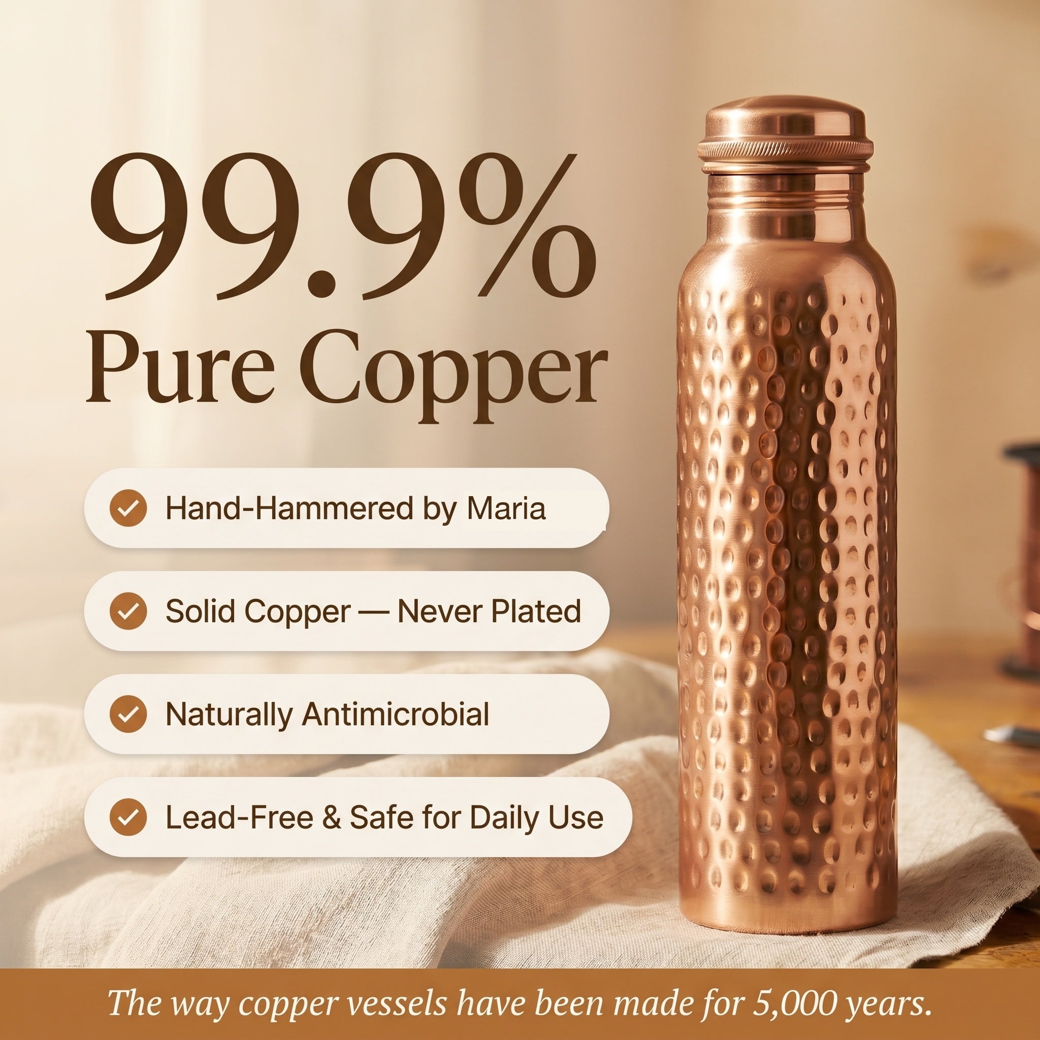 Rita's Pure Copper Water Bottle