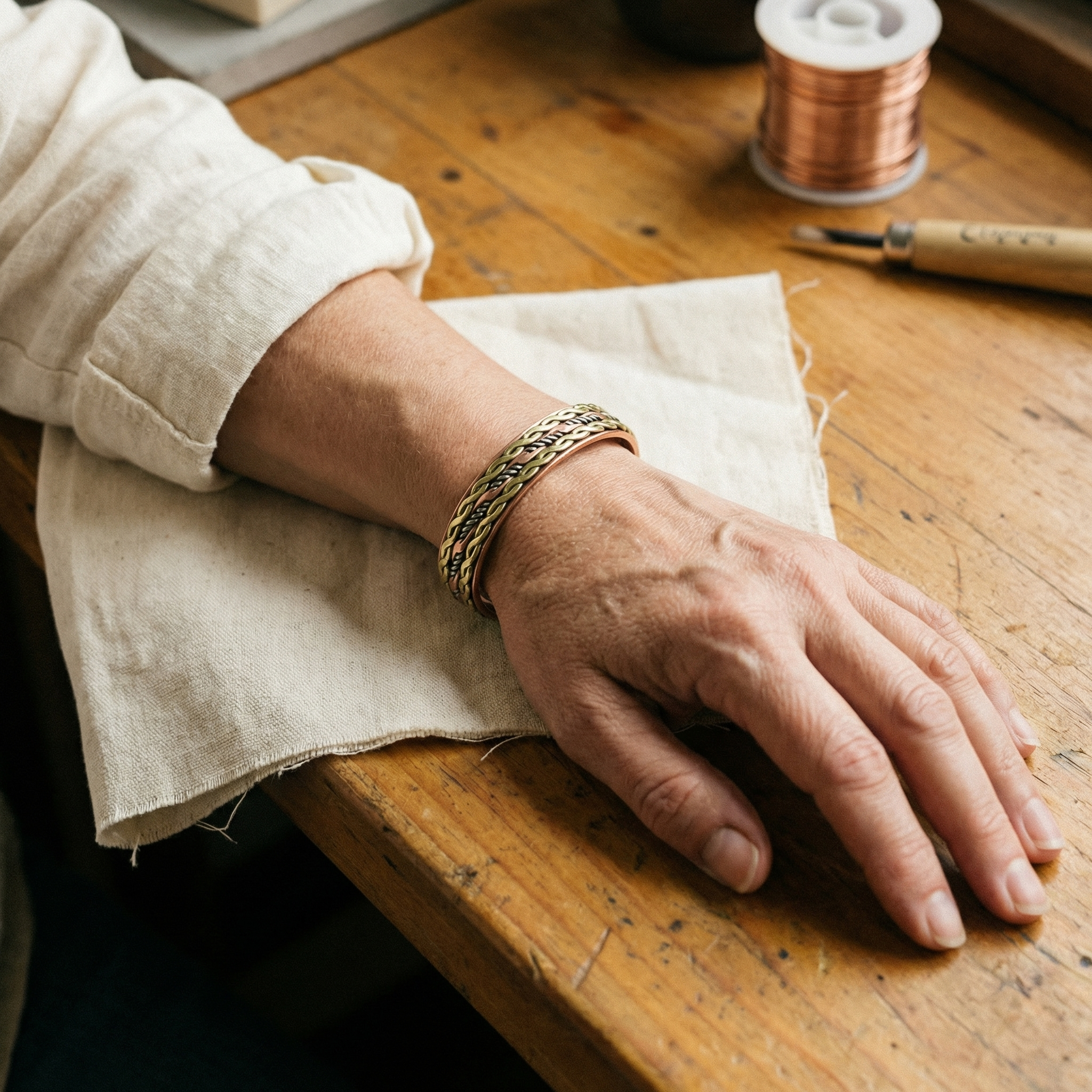 Rita's Weave Copper Bracelet