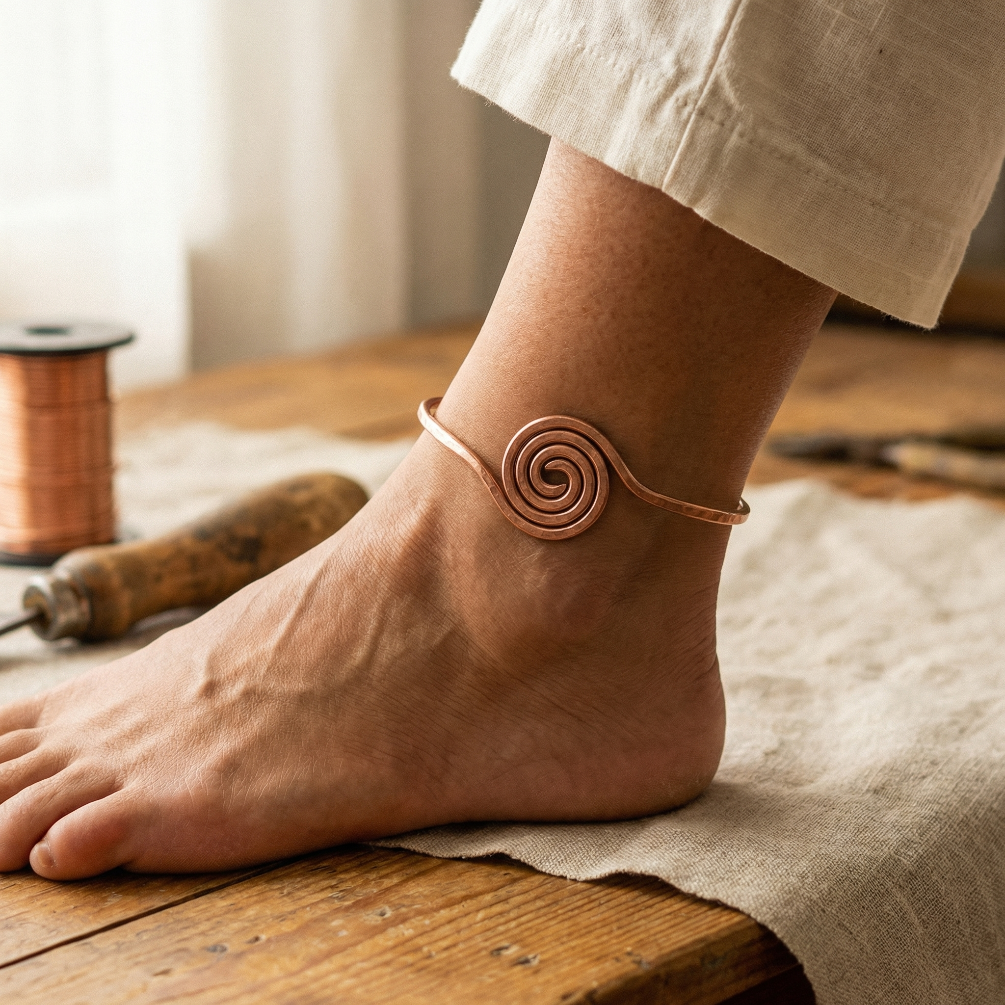 Rita's Coil Copper Anklet
