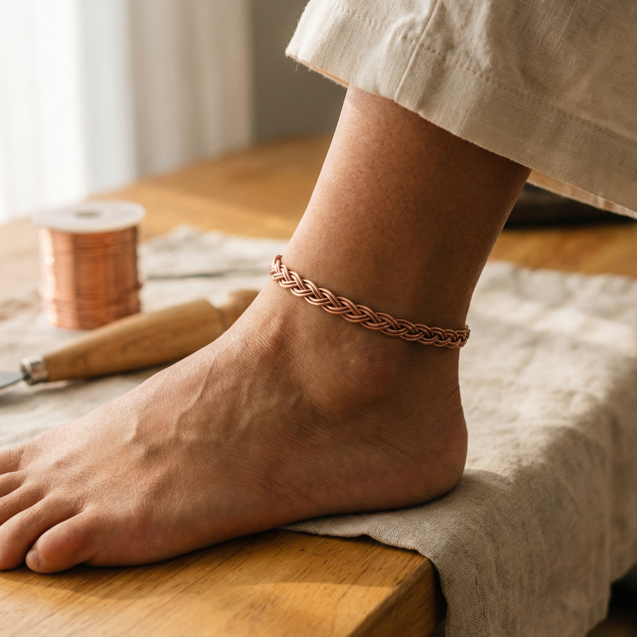 Rita's Reed Copper Anklet