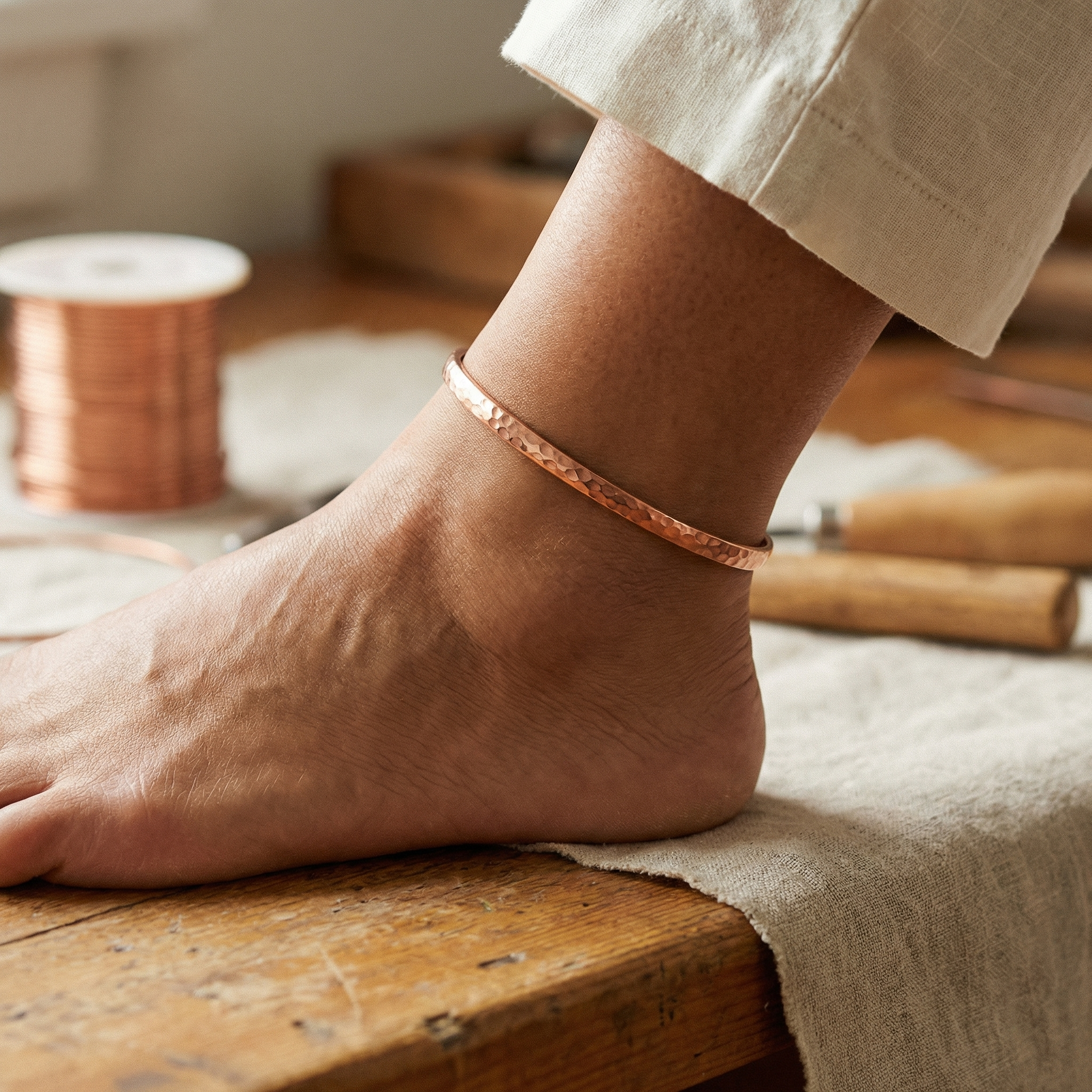 Rita's Sand Copper Anklet