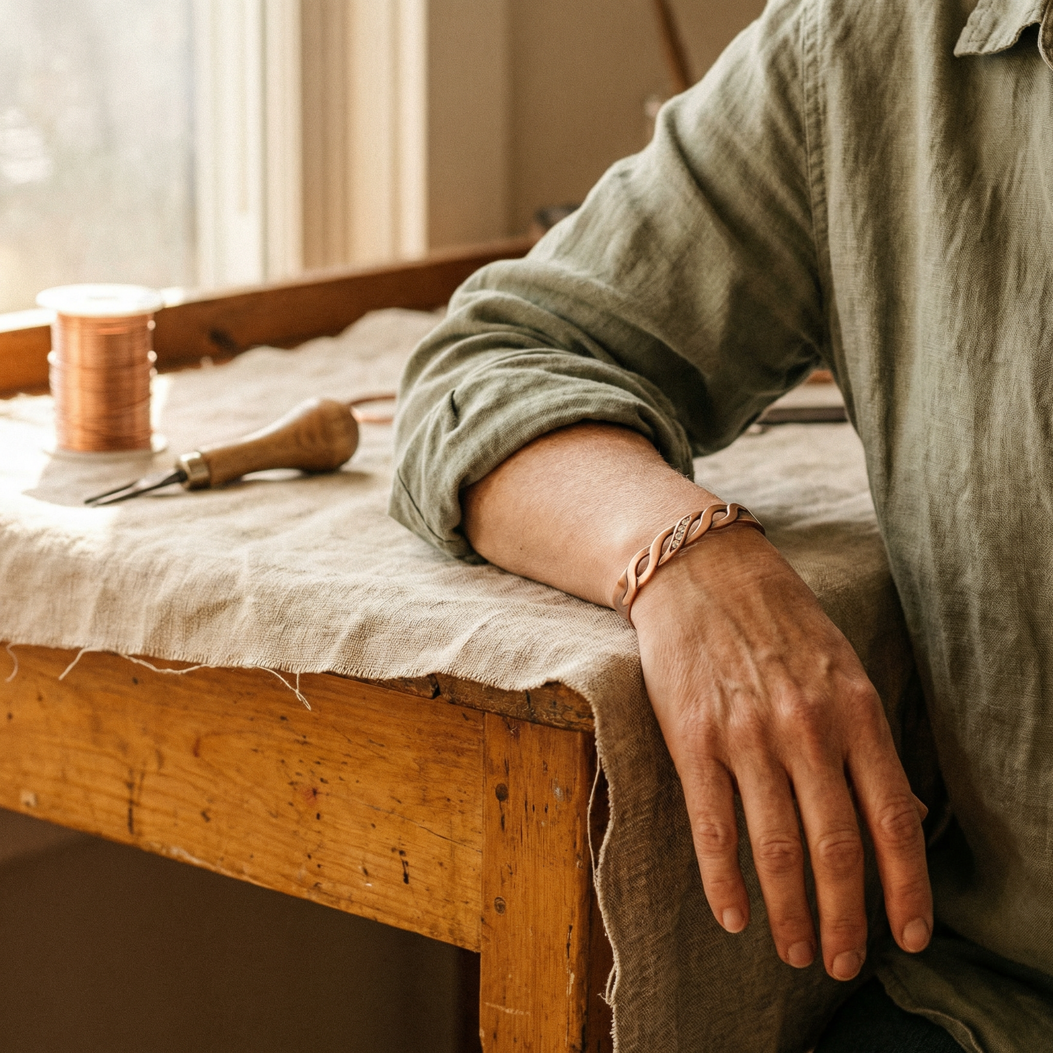 Rita's Seam Copper Bracelet
