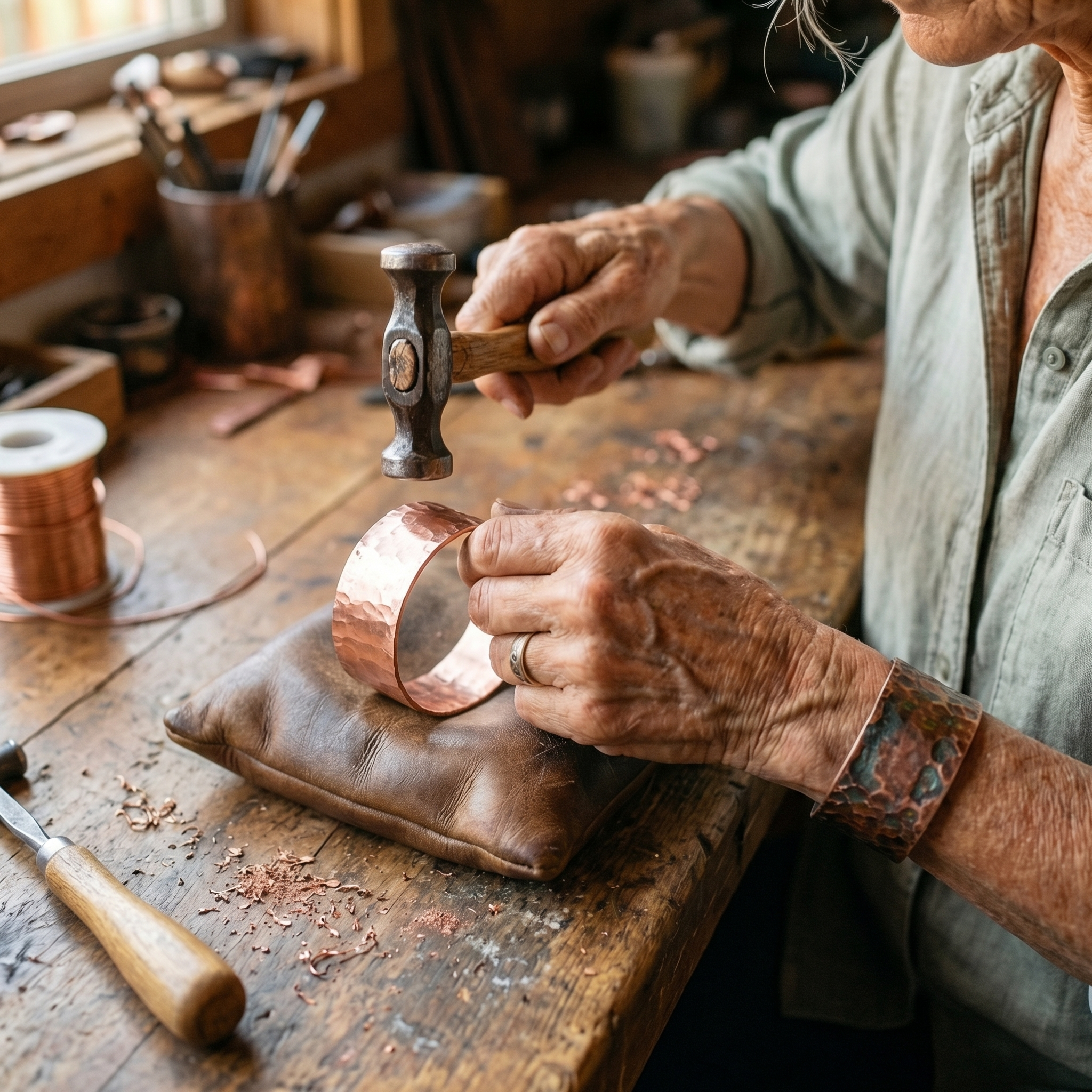 Rita's Anvil Copper Bracelet
