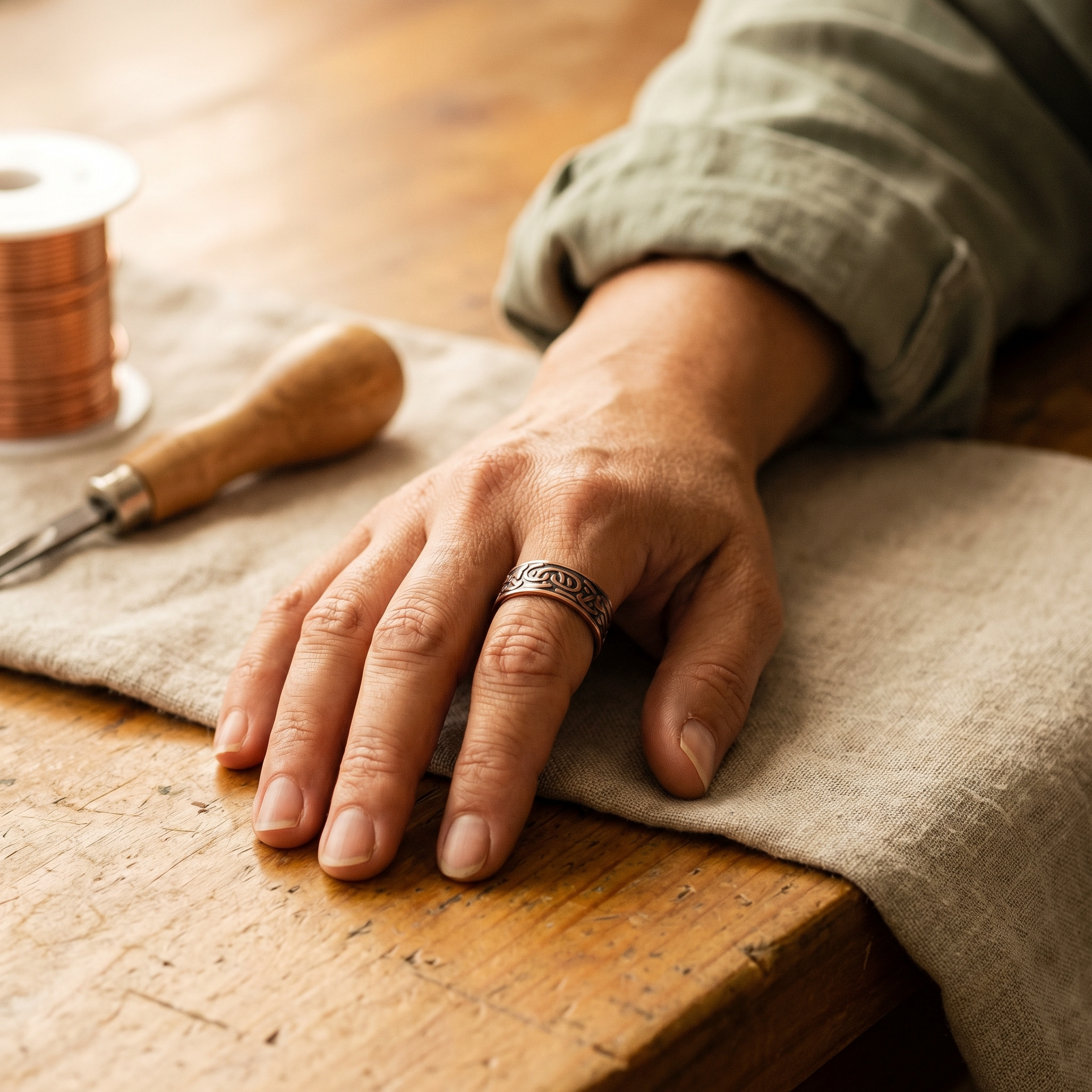 Rita's Burr Copper Ring