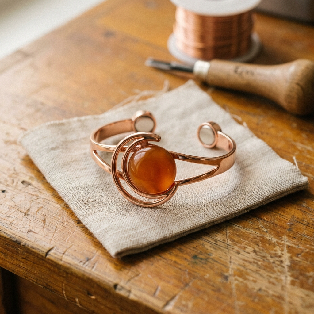 Rita's Sphere Orange Copper Bracelet
