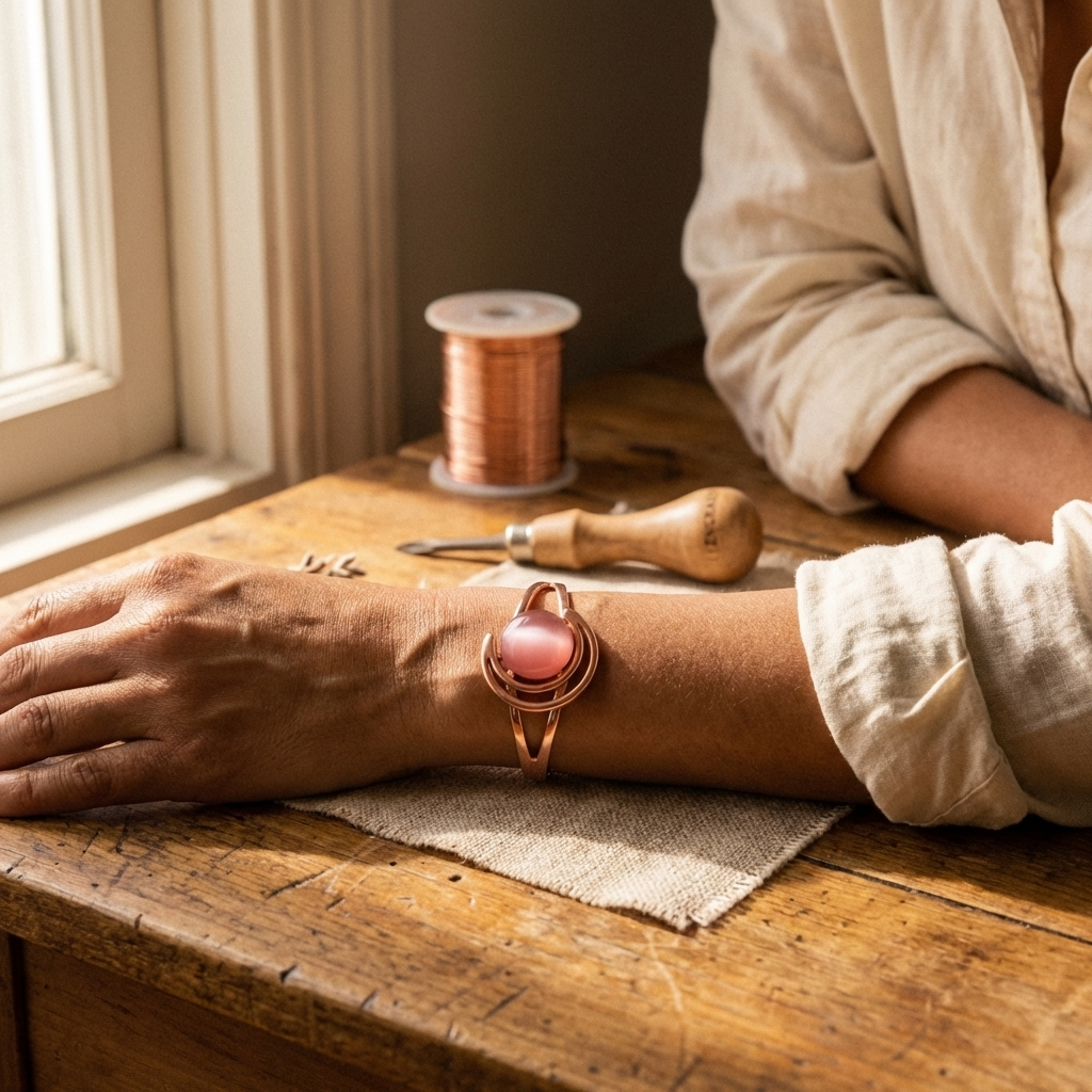 Rita's Sphere Pink Copper Bracelet
