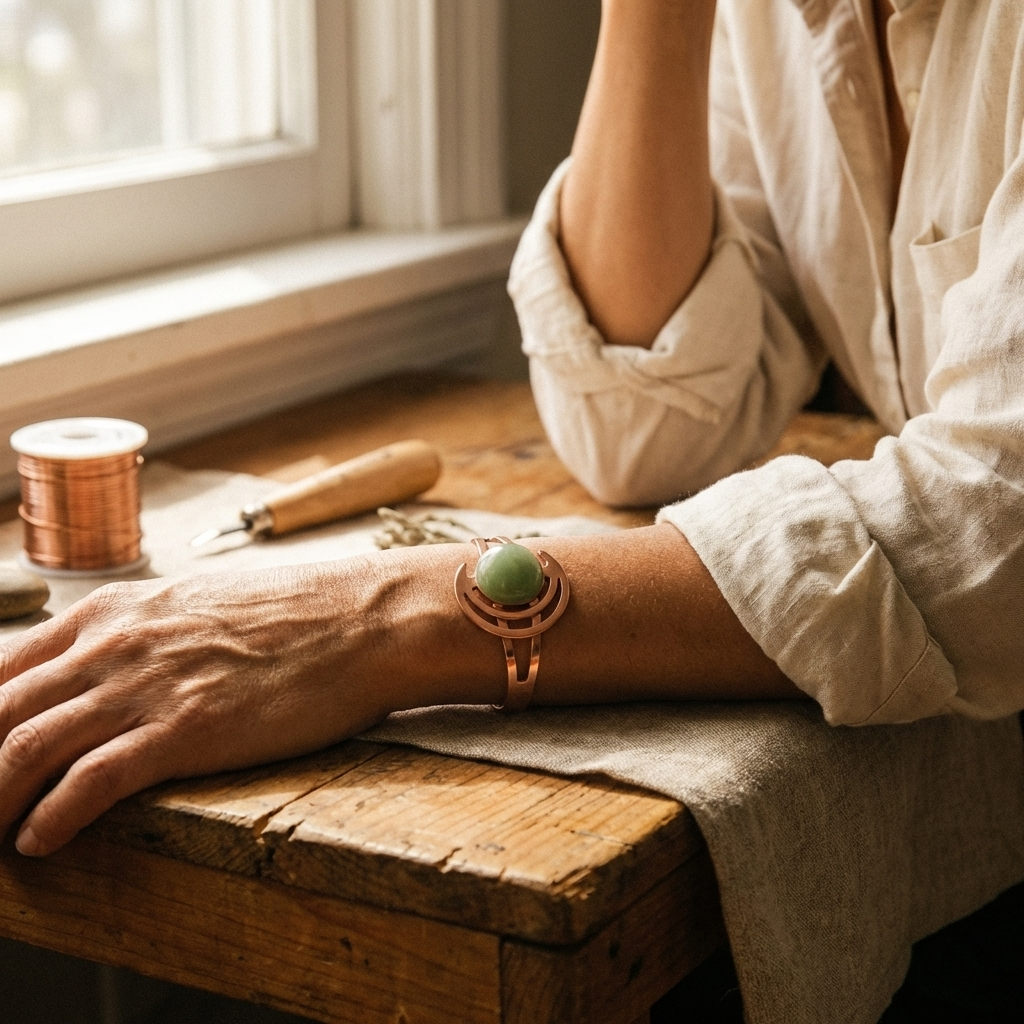 Rita's Sphere Green Copper Bracelet