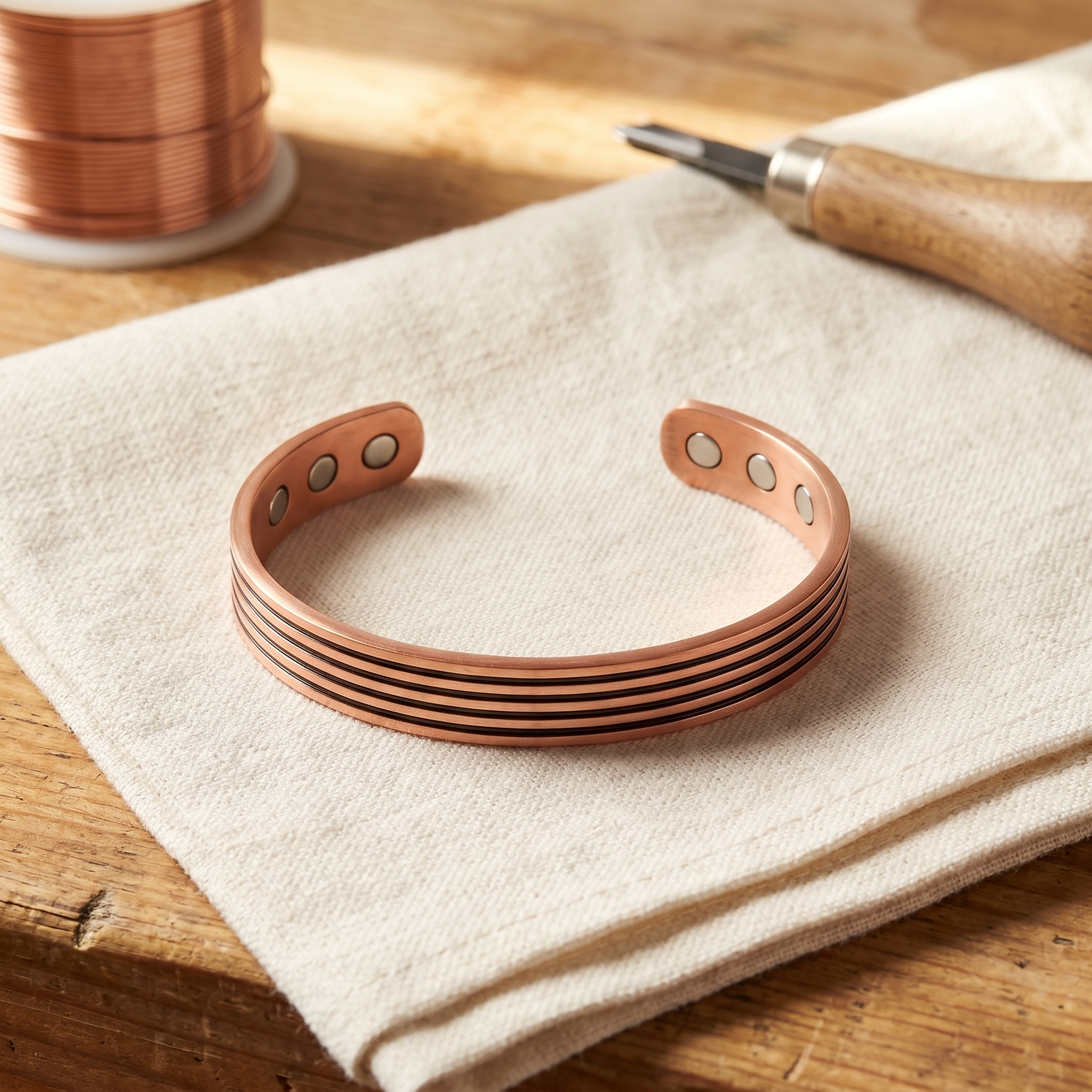 Rita's Sage Copper Bracelet