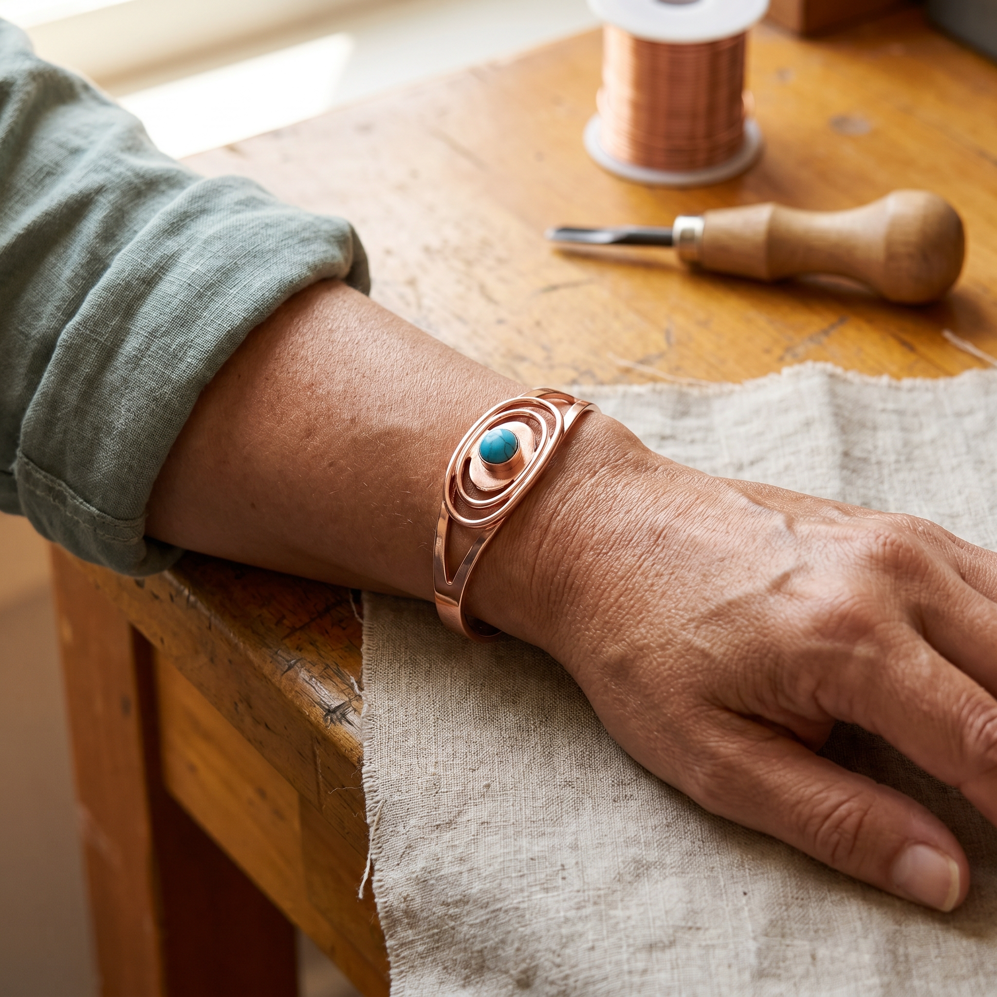 Rita's Sedge Copper Bracelet