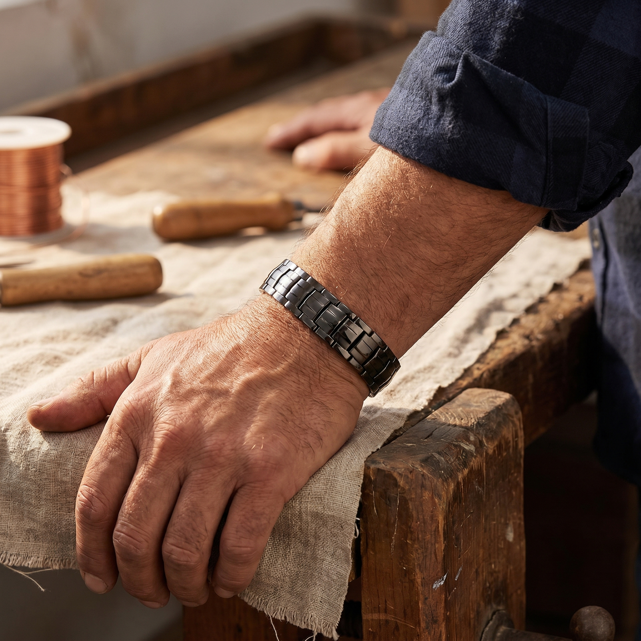 Rita's Ochre Men's Copper Bracelet