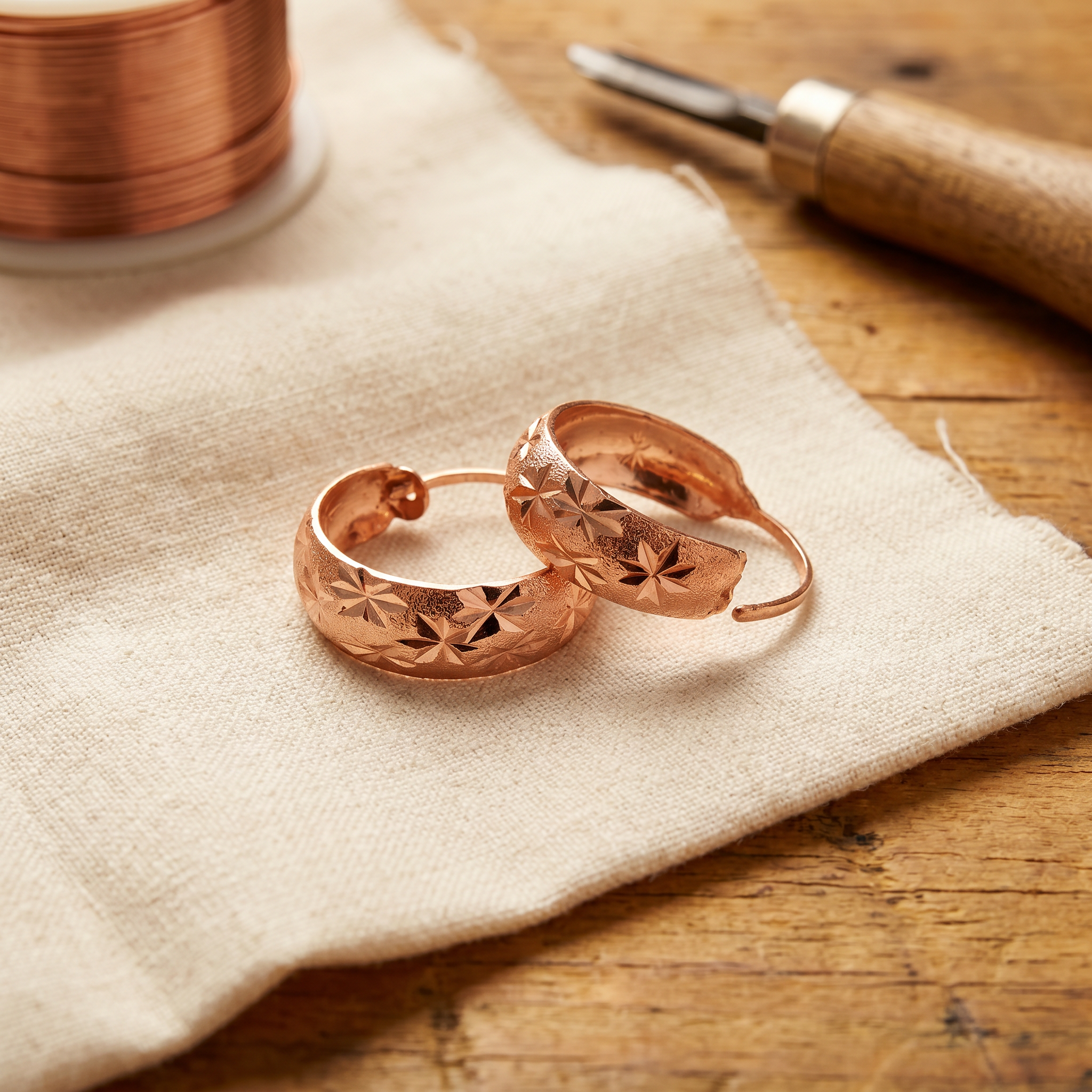 Rita's Dew Copper Earrings