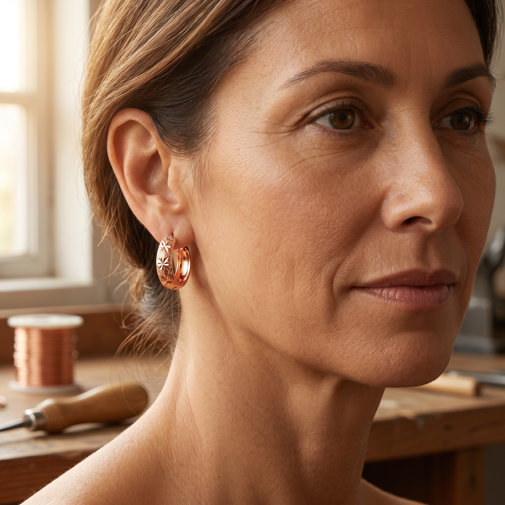 Rita's Dew Copper Earrings