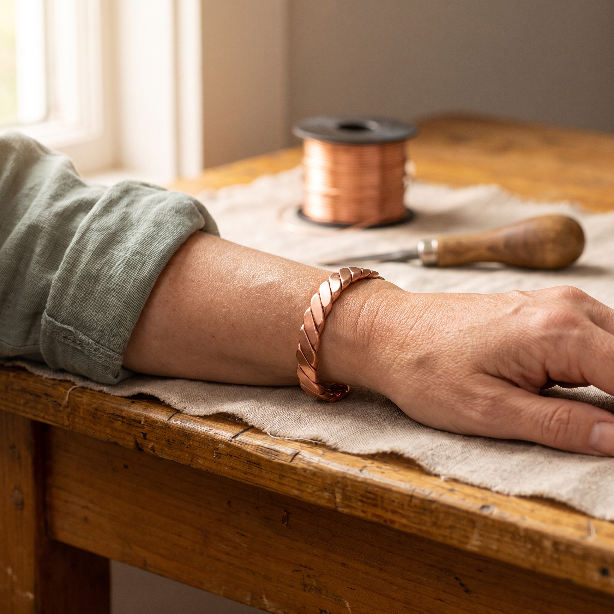 Rita's Moss Copper Bracelet